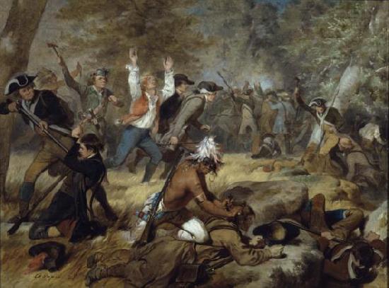 unknow artist Oil on canvas painting depicting the Wyoming Massacre, July 3, 1778. oil painting image